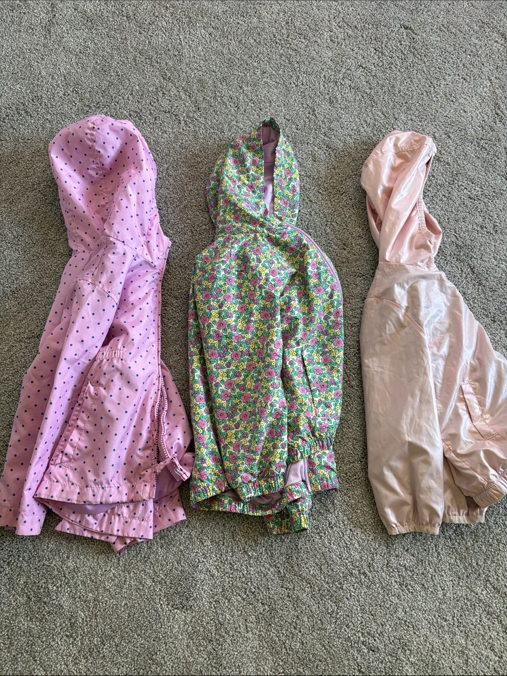 Kids Floral & Pink Hooded Rain Jackets - Pink